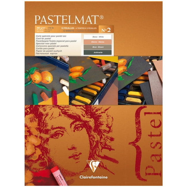 Бархатная бумага для пастели Pastelmat ClaireFontaine 4 цвета склейка А3 / 12 листов / 360 гм купить в художественном магазине ArtCraft.Space с доставкой по всему миру