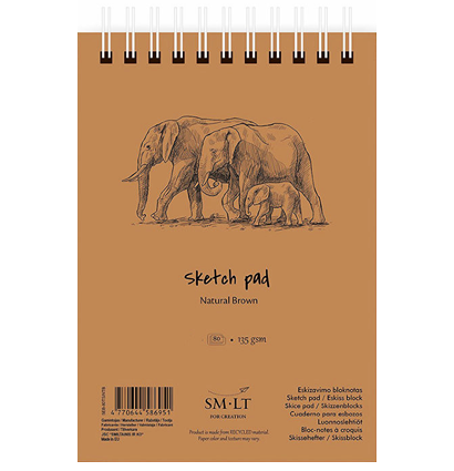 Купить скетчбук напружине с коричневой бумагой в интернет-магазине товаров для скетчинга ArtCraft.Space с доставкой по всей России
