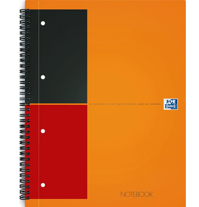 Бизнес-тетрадь OXFORD International NoteBook A5+ 80л линейка двойная спираль твердая обложка 