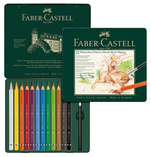 Карандаши акварельные художественные Faber-Castell "Albrecht Durer Magnus" 12цв,утолщ.,заточ.,метал.