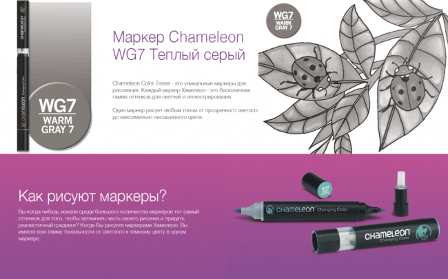 Маркер Chameleon теплый серый 7 WG7