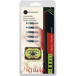 Набор перьев Manuscript Ornamental с аксессуарами 5шт блистер,