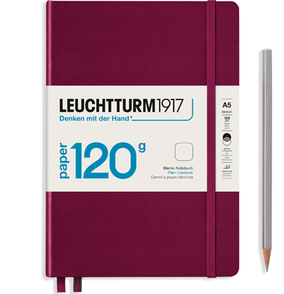Блокнот Leuchtturm1917 Edition 120G A5 (14.5x21см.) 120г/м2 - 203 стр. нелинованный, твердая обложка, цвет: Красный Портвейн Блокнот Leuchtturm1917 Edition 120G A5 (14.5x21см.) 120г/м2 - 203 стр. нелинованный, твердая обложка, цвет: Красный Портвейн