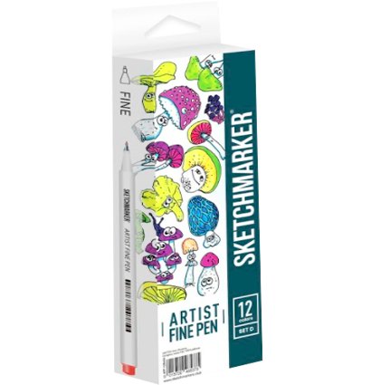 Набор 12 линеров капиллярных Sketchmarker Artist Pen "Базовый 4"  купить в магазине маркеров ArtCraft.Space с доставкой по всему миру