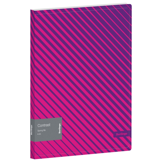 Папка с пружинным скоросшивателем Berlingo "Contrast", 17мм, 600мкм, с внутр. карманом, с рисунком