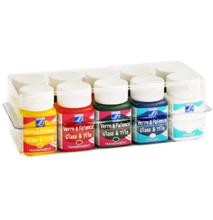 Набор красок по стеклу и керамике Glass&Tile 10цв*50мл 5 непрозрачны*, 5 прозрачны*