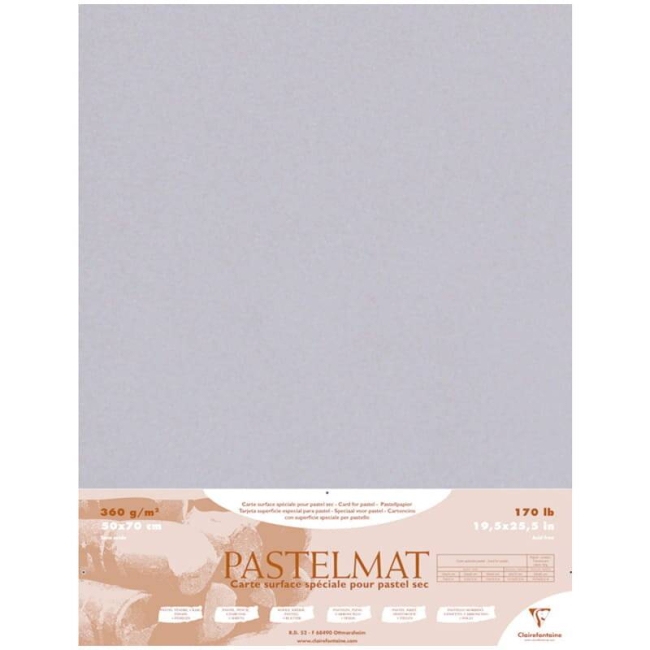 Бархатная бумага для пастели Pastelmat ClaireFontaine темно-серая пачка 50х70 см / 5 листов / 360 гм купить в художественном магазине ArtCraft.Space с доставкой