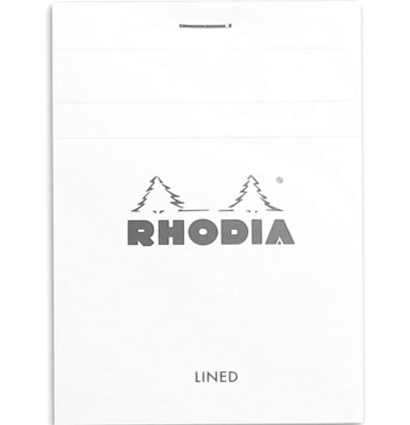 Блокнот белый в линейку Rhodia Basics мягкая обложка 7.4 х 10.5 см / 70 листов / 80 гм купить в художественном магазине ArtCraft.Space