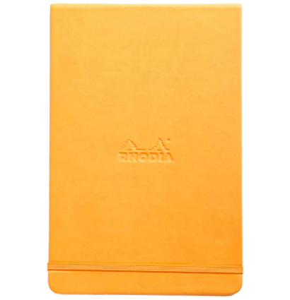 Блокнот Rhodia Webnotebook, 90х140 мм, оранжевый, твердая обложка, нелинованный, 96л, кремовый, микр,