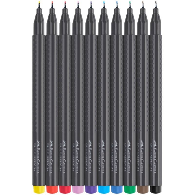 Набор капиллярных ручек Faber-Castell Grip Fineliner 10 цветов перо 0.4 мм купить в магазине ArtCraft.Space с доставкой по всему миру Набор капиллярных ручек Faber-Castell Grip Fineliner 10 цветов перо 0.4 мм купить в магазине ArtCraft.Space с доставкой по всему миру