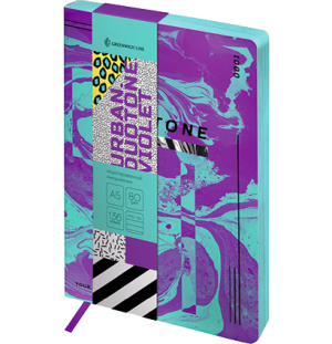 Записная книжка А5 80л. ЛАЙТ, кожзам, Greenwich Line "Urban. Violet duotone", тон. блок, цв. срез