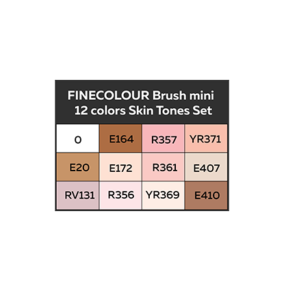 Набор Finecolour mini Brush 12 цветов Skin Set