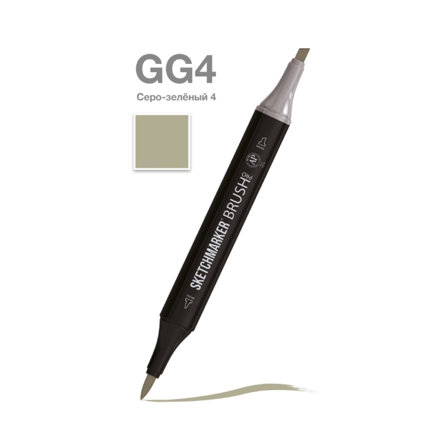 Маркер SKETCHMARKER Brush двухсторонний на спирт.основе цв.GG4 Серо зеленый 4