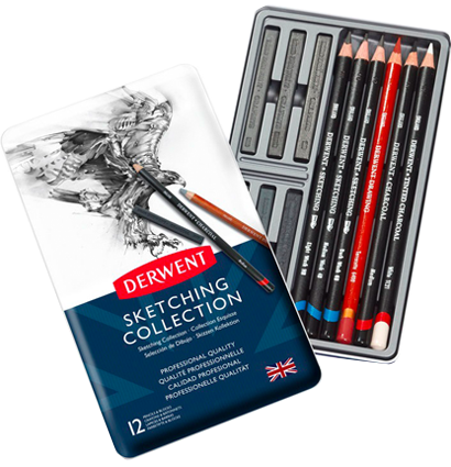 Набор для графики Derwent Sketching Collection 12 предметов в пенале (карандаши+графит) купить в фирменном магазине ArtCraft.Space с доставкой по РФ и СНГ
