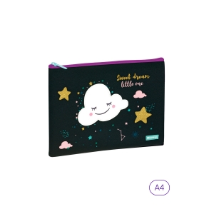 Папка 1 отделение, А4 Berlingo "Little cloud", 340*245мм, полиуретан, на молнии