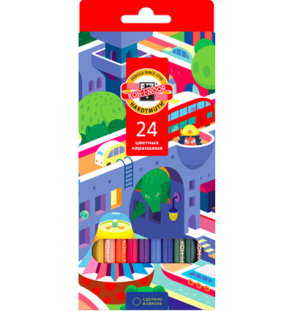 Карандаши цветные Koh-I-Noor "Город мечты", 24цв., заточен., картон, европодвес