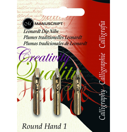 Набор перьев для каллиграфии Manuscript Round Hand 1 c накопителем 3 штуки купить в магазине ArtCraft.Space