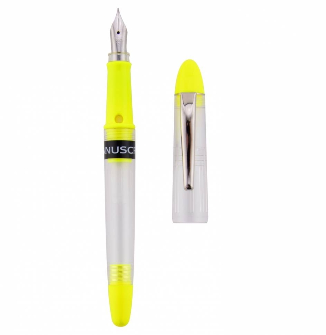 Ручка перьевая Manuscript Clarity Handwriting Nib желтая и 2 черных картриджа купить в магазине ArtCraft.Space