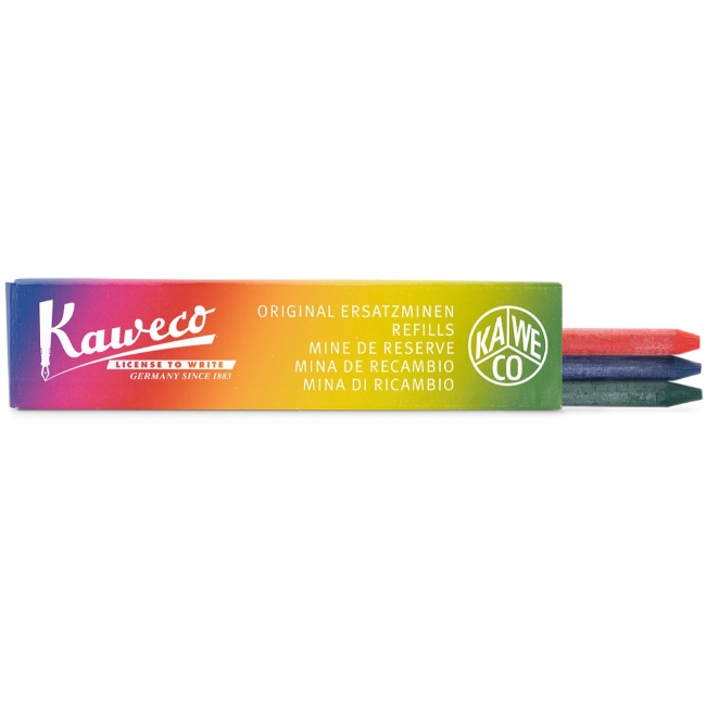 Набор грифелей для механических карандашей KAWECO 3шт 5.6мм красный синий зеленый