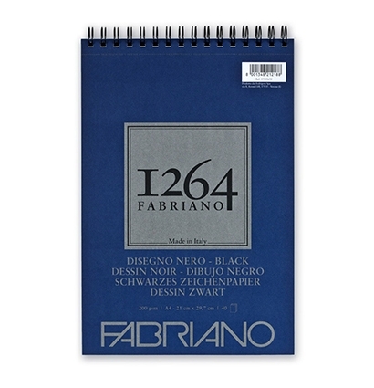 Альбом для графики 1264 BLACK 200г/м.кв 21х29,7 40л спираль по короткой стороне