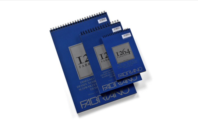 Альбом для графики 1264 BLACK 200г/м.кв 21х29,7 40л спираль по короткой стороне