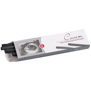 Уголь для рисования натуральный Сонет, ? 8/10мм, 170мм, круглый, 4шт., картон. упак.