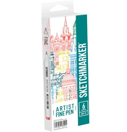 Набор 6 линеров капиллярных Sketchmarker Artist Pen "Базовый 4"  купить в магазине маркеров ArtCraft.Space с доставкой по всему миру