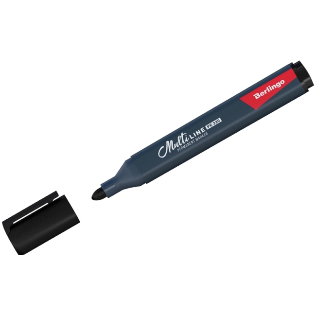 Маркер перманентный Berlingo "Multiline PE320" черный, пулевидный, трехгранный, 3мм Маркер перманентный Berlingo "Multiline PE320" черный, пулевидный, трехгранный, 3мм