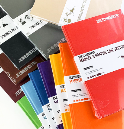 Скетчбук Sketchmarker Marker & Graphic Line универсальный черный с твёрдой обложкой 17х25 см / 44 листов / 180 гм купить в магазине ArtCraft.Space с доставкой по РФ И СНГ