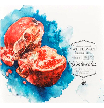 Склейка для акварели "White Swan", Torshon, 250 г/м, 24х23 см, 20л Склейка для акварели "White Swan", Torshon, 250 г/м, 24х23 см, 20л