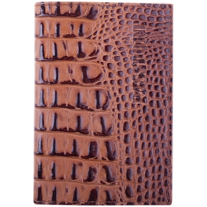 Обложка для паспорта OfficeSpace кожа тип 1.1, светло-коричневый, крокодил лак