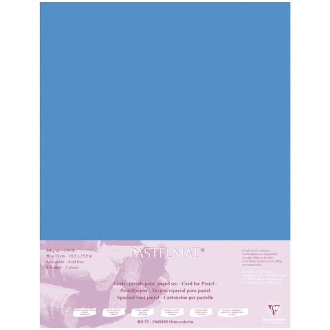 Бархатная бумага для пастели Pastelmat ClaireFontaine темно-синяя склейка 50х70 см / 5 листов / 360 гм купить в художественном магазине ArtCraft.Space с доставкой