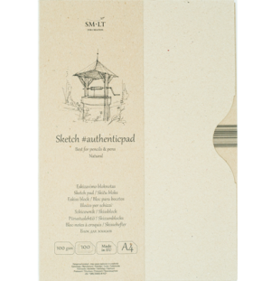 Альбом SMLT Art Authentic Natural в папке 100г/м2 A4 100л белый склейка,