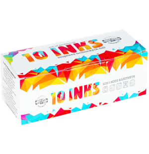 Тушь акриловая плакатная Koh-I-Noor, 20гр, 10цв, флакон в картон упак.