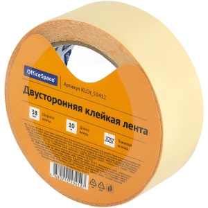 Клейкая лента двусторонняя OfficeSpace, 38мм*10м, тканевая основа Клейкая лента двусторонняя OfficeSpace, 38мм*10м, тканевая основа