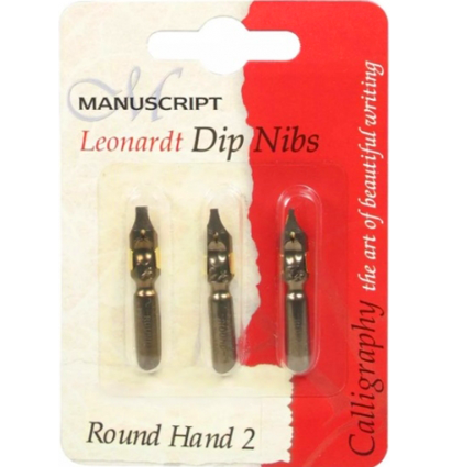 Набор перьев Manuscript Round Hand 2 с накопителем 3шт блистер,