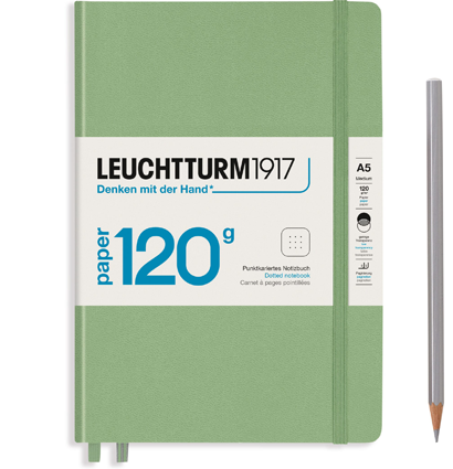 Блокнот Leuchtturm1917 Edition 120G A5 (14.5x21см.) 120г/м2 - 203 стр. в точку, твердая обложка, цвет: Шалфей Блокнот Leuchtturm1917 Edition 120G A5 (14.5x21см.) 120г/м2 - 203 стр. в точку, твердая обложка, цвет: Шалфей