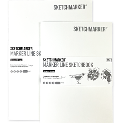 Скетчбук Sketchmarker Marker Line для маркеров белый с мягкой обложкой 17х25 см / 16 листов / 160 гм купить в магазине маркеров ArtCraft.Space с доставкой по РФ и СНГ