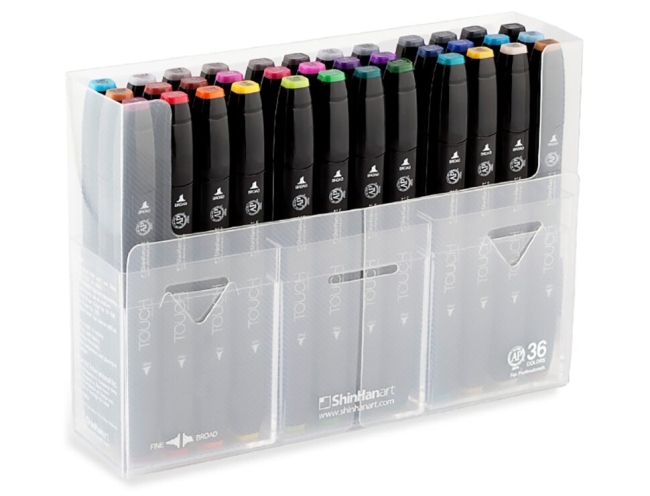 Набор спиртовых двусторонних маркеров Touch Twin 36 в фирменном кейсе купить  в художественном магазине ArtCraft.Space с доставкой по РФ и СНГ