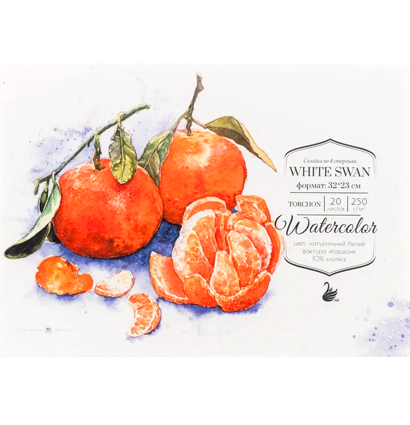 Склейка для акварели "White Swan", Torshon, 250 г/м, 32х23, 20л