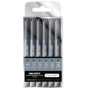 Набор капиллярных ручек Малевичъ Graf'Art, 6 шт