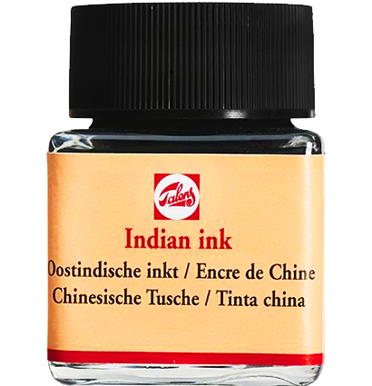 Тушь художественная черная "Индийские чернила" Indian Ink Royal Talens во флаконе 30 мл купить в художественном магазине ArtCraft.Space с доставкой по РФ и СНГ