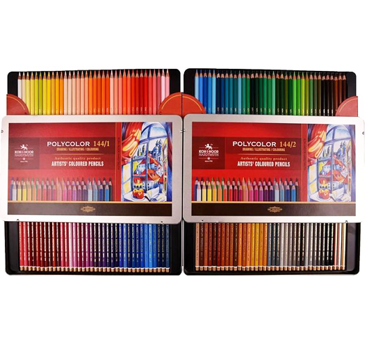 Набор карандашей художественных цветных Polycolor "KOH-I-NOOR" 3828, в  металл.коробке, 144 цвета