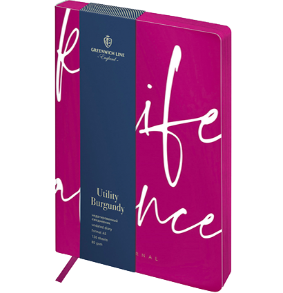 Записная книжка А5 80л. ЛАЙТ, кожзам, Greenwich Line "Utility. Burgundy", тон. блок, цв. срез