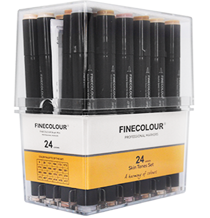 Набор маркеров для рисования Finecolour Brush Mini 24 телесные цвета в кейсе купить в магазине маркеров ArtCraft.Space с доставкой по всему миру