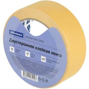 Клейкая лента двусторонняя OfficeSpace, 38мм*25м, полипропилен Клейкая лента двусторонняя OfficeSpace, 38мм*25м, полипропилен