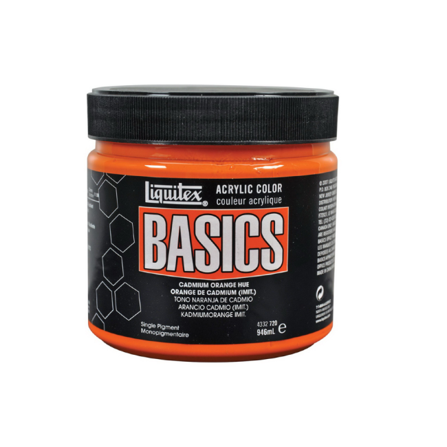 Краска акриловая LIQUITEX Basics №720 кадмий оранжевый имит 946 мл купить в художественном магазине ArtCraft.Space с доставкой по всему миру