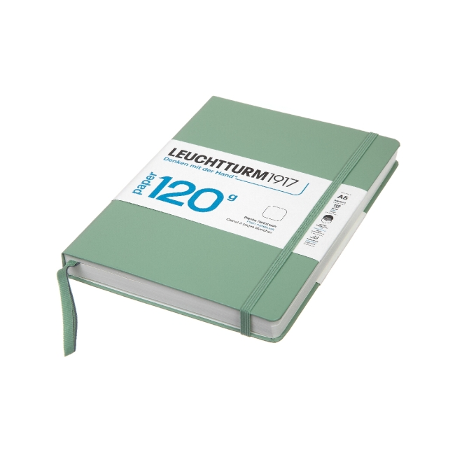 Блокнот Leuchtturm1917 Edition 120G A5 (14.5x21см.) 120г/м2 - 203 стр. нелинованный, твердая обложка, цвет: Шалфей