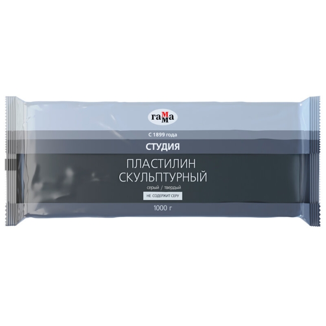 Пластилин скульптурный Гамма "Студия" профессиональный серый твердый 1кг купить в художественном магазине ArtCraft.Space с доставкой по всему миру