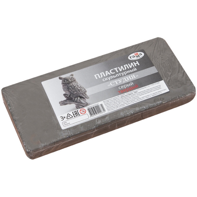 Пластилин скульптурный Гамма "Студия" профессиональный серый твердый 1кг купить в художественном магазине ArtCraft.Space с доставкой по всему миру
